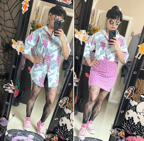 Unique Vintage 80s Vtg IMPACT summer tropical button down shirt