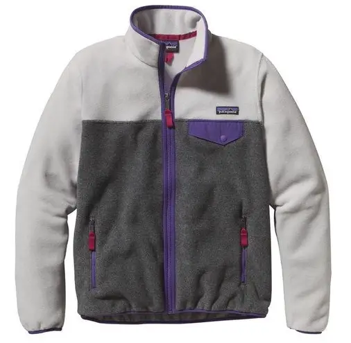 Patagonia  Women’s Full-Zip Snap-T Fleece Jacket in Nickel W/Concord Purple L