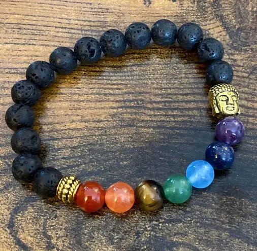 Lava Stone Chakra Bracelet