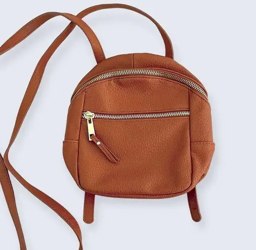 Walmart  Mini Brown Vegan Goldtone Hardware Convertible Crossbody Zip Backpack 8" x 6" - Image 12