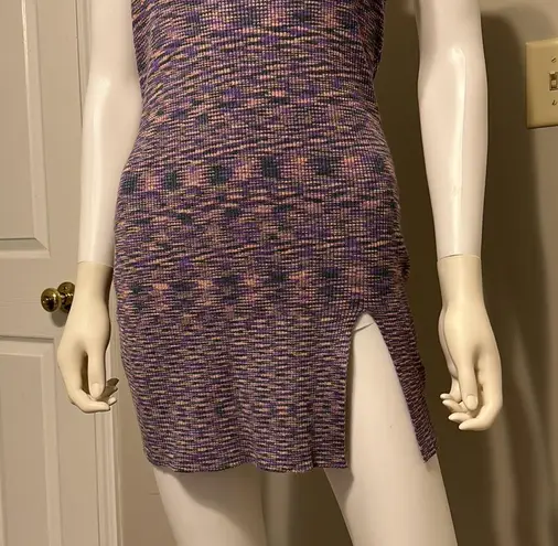 l*space NWT  BABE PURPLE HALTER SWEATER KNIT BODYCON DRESS