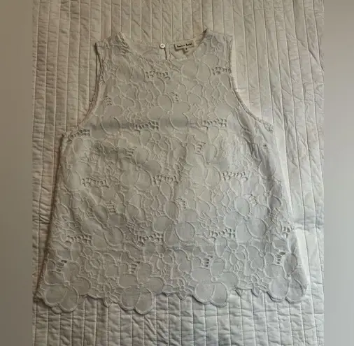 Aaron & amber flower embroidery top in white NWOT