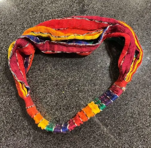 Unbranded Fair Trade Handmade Woven Threaded Fabric Rainbow Stretchy Headband