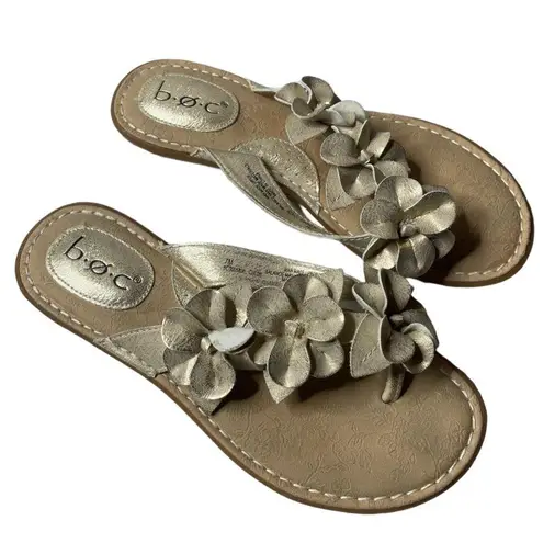 Born concept B.O.C.,  Adie, Cream Leather Flip Flop women's 7