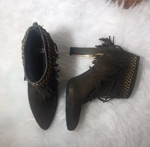 Stuart Weitzman Fringe Chain Booties