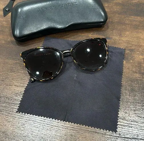 Jimmy Fairly Womens C51 Cellulose Acetate Frame Sunglasses Tortoise Cat eye Case Brown - Image 2