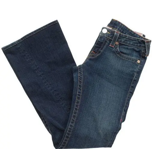 True Religion  Joey Low Rise Flare Jeans In Dark‎ Wash Muddy Waters Size 29