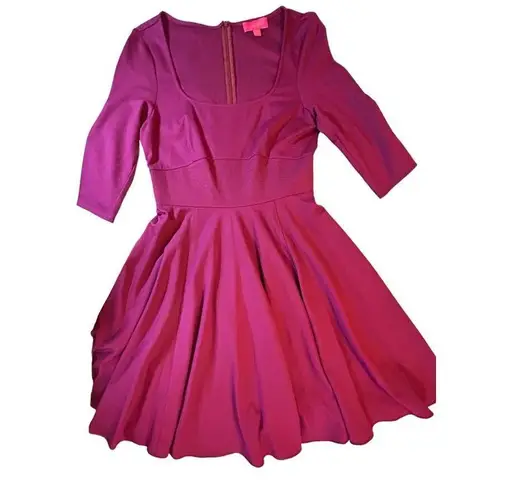 LaVia 18 Cranberry Knit Fit and Flare Dress