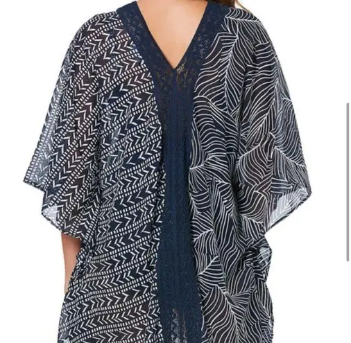 MiracleSuit ‘Lush Life’ midnight floral print swim beach cover-up caftan