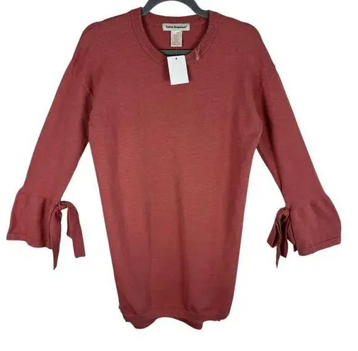 Cotton Emporium NWT Mauve Pink Bell Sleeve Tight Knit Sweater Tunic Size M