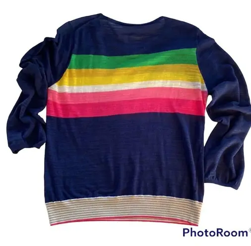 Trina Turk  Rainbow Sweater navy/multi sz M