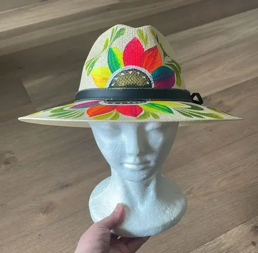 Artisanal Mexican Sombreros Hand Painted Fedora Floral Sombrero Panama Bohemian