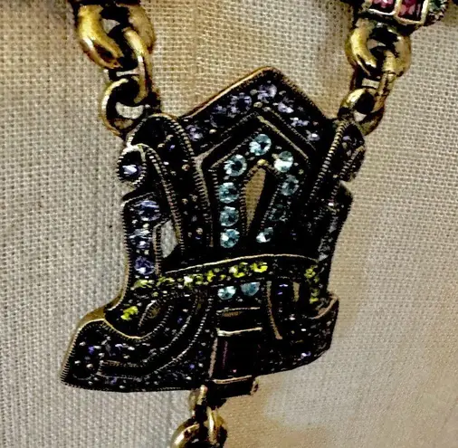 Heidi Daus "Suitably Sophisticated" Art Deco Medallions Necklace Purple