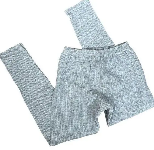 Neva Esancia quilt gray white striped thermal leggings pants winter women size S