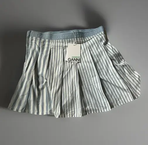 Ganni Stripe Pleated Miniskirt