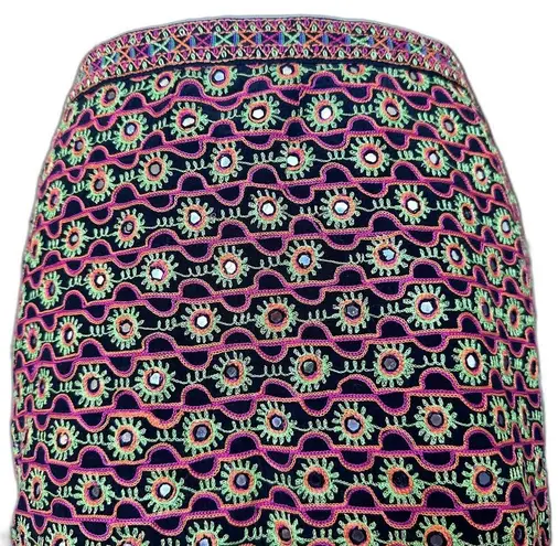 GRYPHON New York Black Floral Neon Silk Mini Skirt Pink Size XS