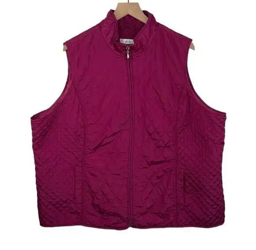 cj banks  Quilted Light Vest Deep Red Full Zip size 3X