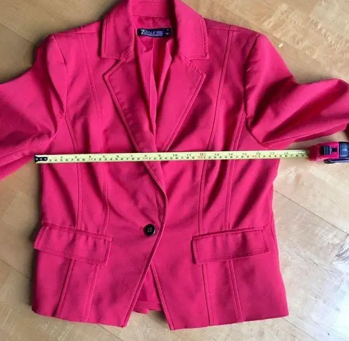 New York & Co. One Button Blazer, Back Pleat, Coral Orange, Size 10