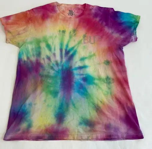 Custom Reworked Tie Dye Bedazzled Tee Size L
