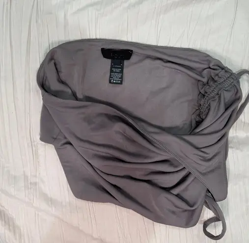 H:ours Grey Asymmetrical Halter Top