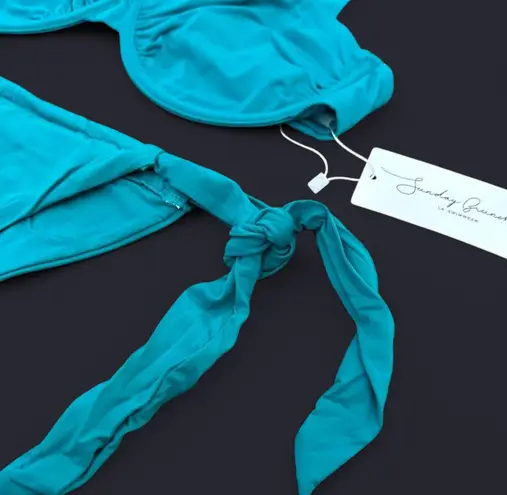Sunday Brunch Teal Blue Underwire Top 2 Piece Bikini
