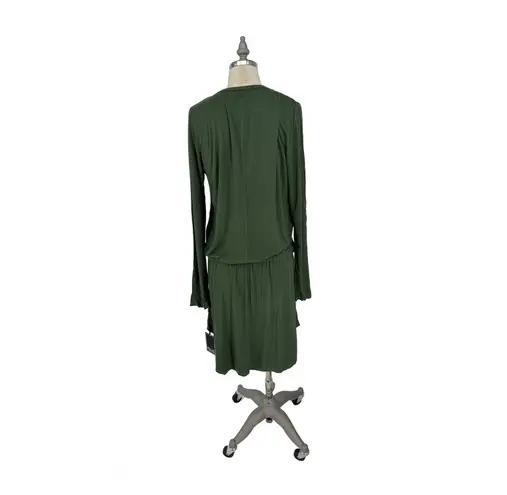 Michael Lauren Dress Women’s L Green Noel Long Sleeve V-Neck W/ Drawstring