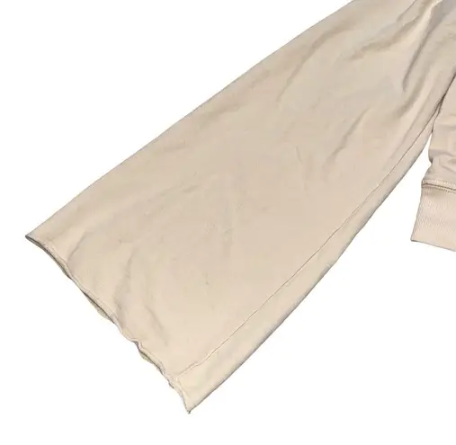 The Normal Brand Women’s Cream Cropped Cotton Terry Henley Hoodie size Small