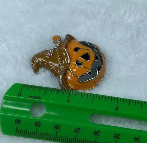 Halloween Orange Pumpkin Scarecrow Hat Jacko lantern Pin Brooch Jewelry