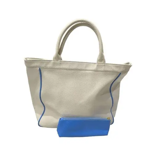 Estée Lauder Vintage Estee Lauder Tote Bag‎ Purse Beach with Pouch Beige Blue