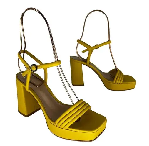 Gianvito Rossi  Lena 70 Leather Platform Sandal In Yellow