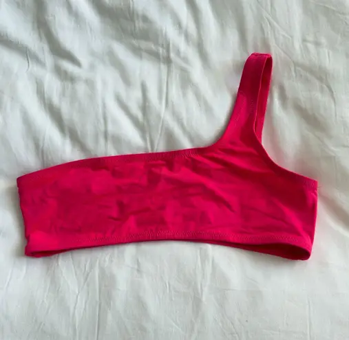 Milly Cabana Hot Pink One Shoulder Bikini Top Size P