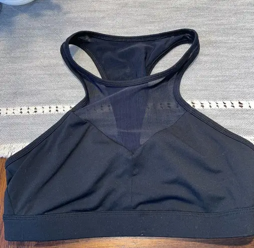 Black Sports Bra with Racerback Design and Moisture