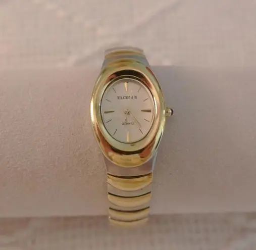 Vintage‎ Elgin Twotone Gold & Silver Quartz Watch