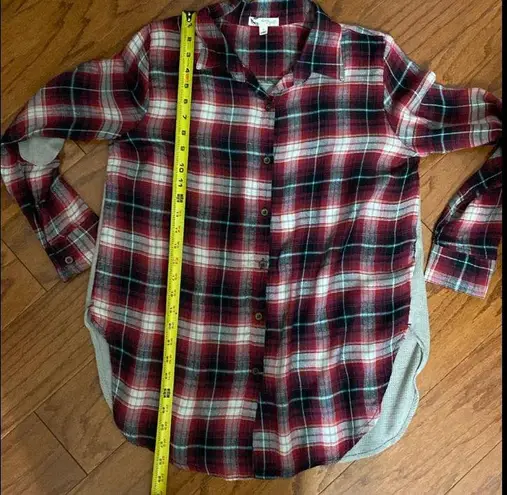 About A Girl thermo button down plaid blouse Size Small
