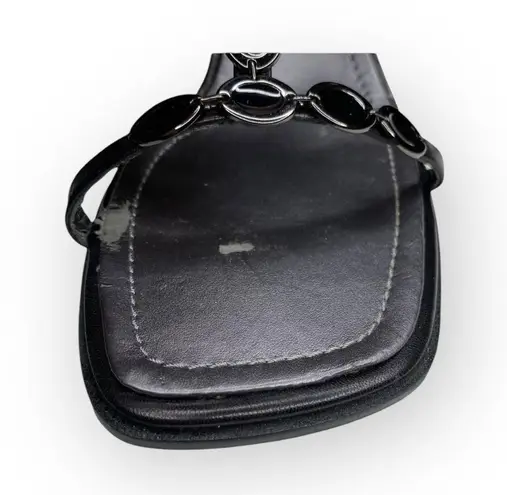 Bandolino new 𒀭 T Strap Kitten Heels Mules Sandals 𒀭 Black Leather 𒀭 10M 𒀭 SJP