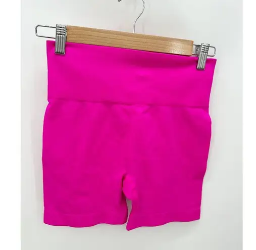 Zyia Active Bright Neon Pink Compression Biker Shorts 5" Inseam Womens Medium