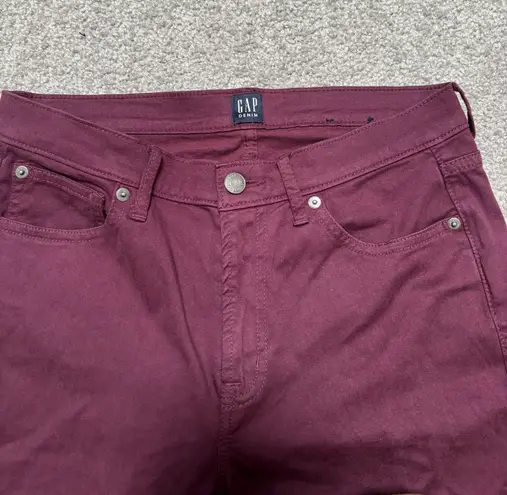 Gap 1969 Gap Denim Burgundy Curvy Skinny Jeans