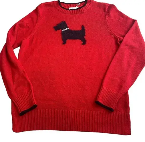 Charter Club  Scottie Dog Pullover Sweater Size S Red and Black