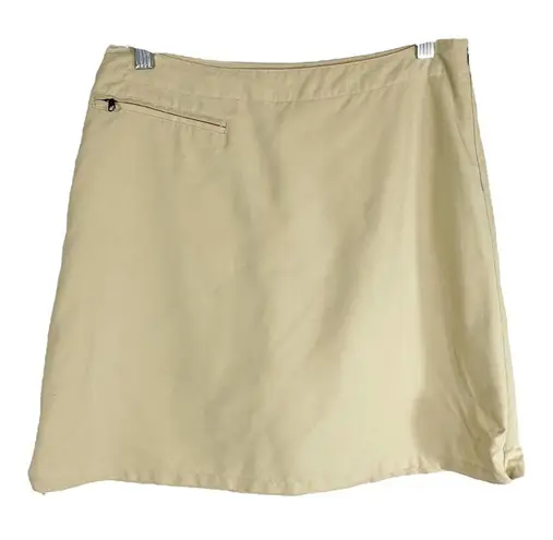 Patagonia  Size 4 Skort Skirt Tan Shots Mini Solid Zipper Pocket Womens 1585