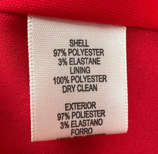 Eliza J One Shoulder Sheath Dress Knee Length Bow Red Women’s 14 Cocktail Party