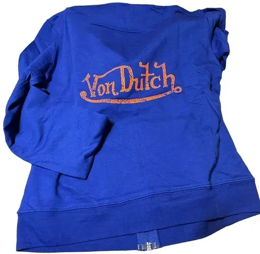 Von Dutch  Zippered Blue Hoodie Size Medium Deadstock