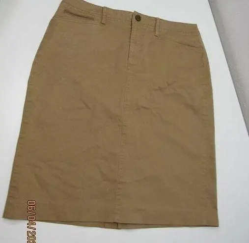 Ralph Lauren Lauren  Women Size 6 Tan Khaki Cotton Canvas Preppy Y2K Pencil Skirt