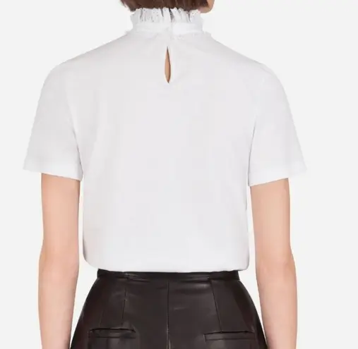 Dolce & Gabbana Gothic Look White Lace Trim Top Size 36