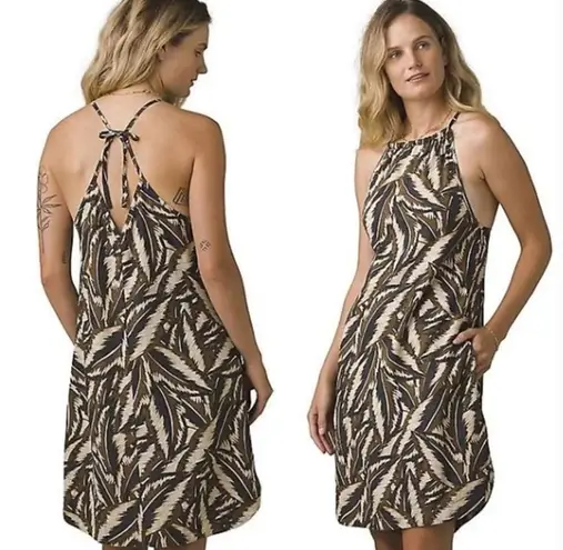 prAna Epicanopy Dress in Tropic Panama Palms Halter Size SMALL NEW