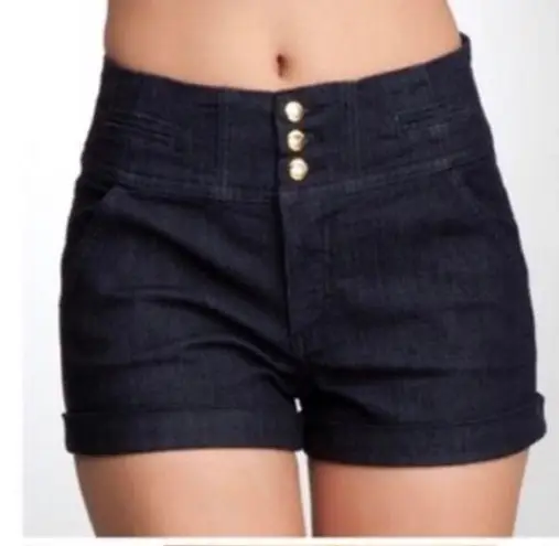 Bebe high waisted denim shorts dark blue