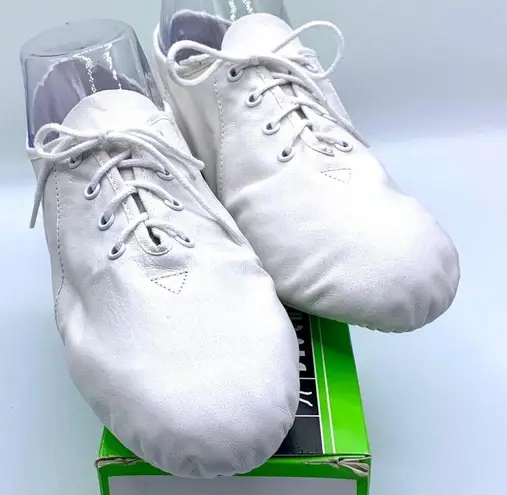 Bloch Split Sole Jazz Dance Shoes Oxford Lace Up White EUR 37.5 W 6.5 Leather