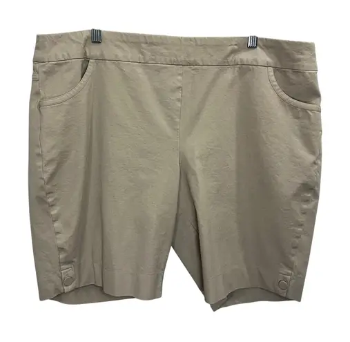 Soft Surroundings Beige Stretch Pull On Bermuda Shorts Size 2X Khakhi Stretch