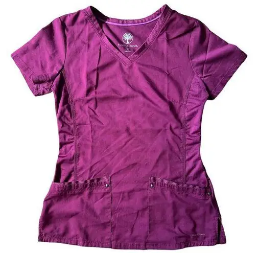 Healing Hands  Burgandy Scrubs Top, XS