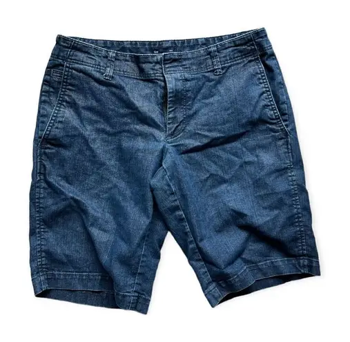 Gap Womens  Dark Rinse Flat Front Denim Jean Bermuda Shorts - Sz 6 - Image 1