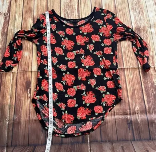 American Dream Womens Long Sleeve Floral Top Tunic Tee Size Small